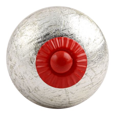 Silver Red Fitting Round Ceramic Knob